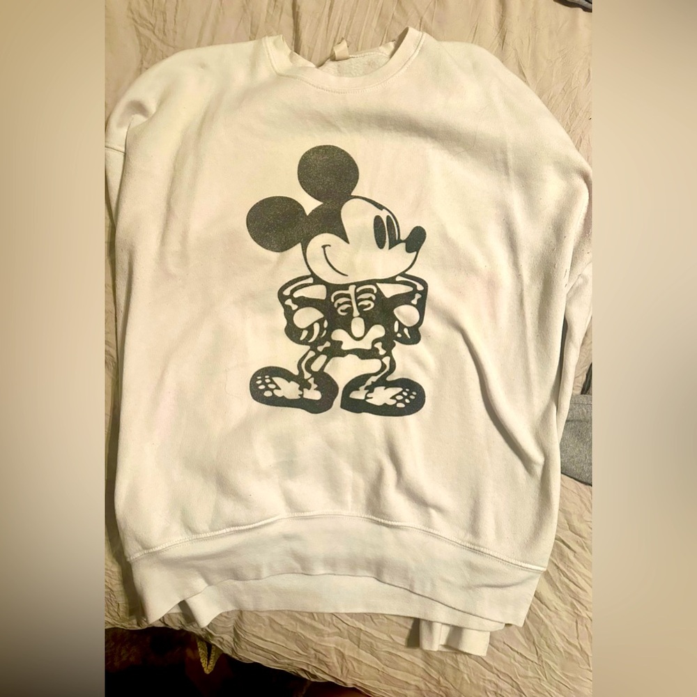 White Mickey Mouse Skeleton Sweatshirt